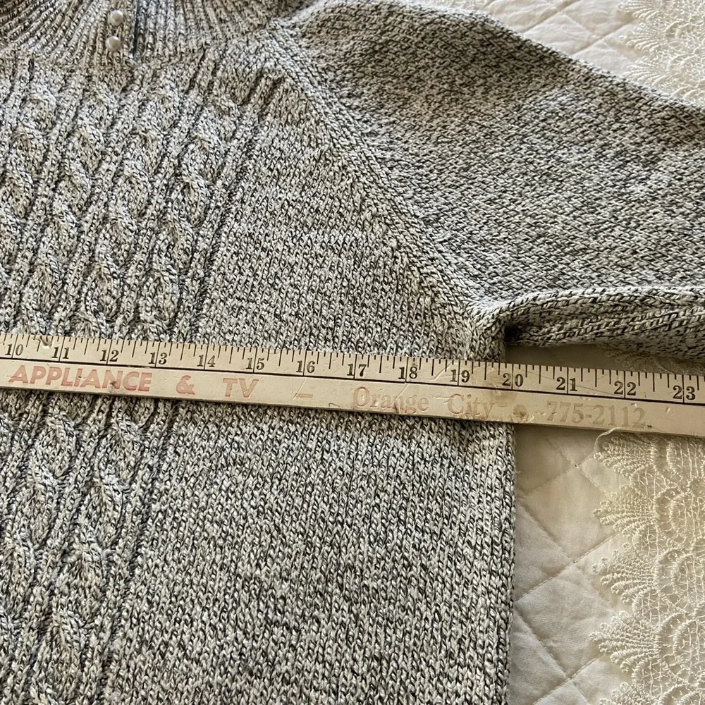 Karen Scott Heathered Gray Mock Neck Sweater Size PL - Picture 9 of 10